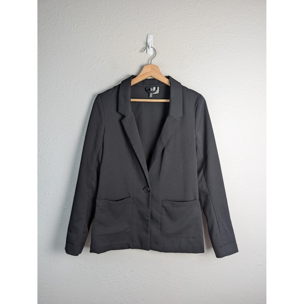 Divided By H&M Blazer Womens Size 6 Black Slim Tailored Lined‎ Stretch Jacket